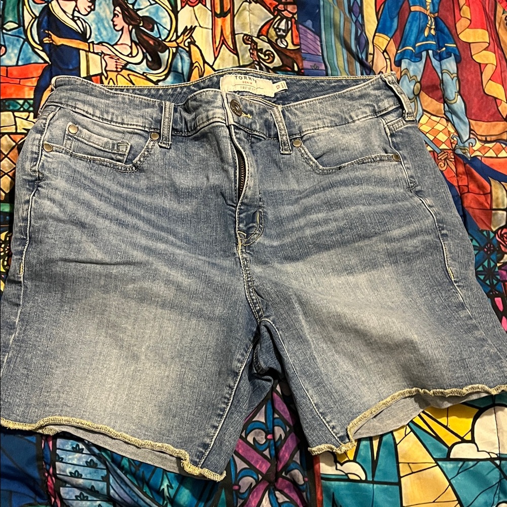 torrid Light Wash Denim Bermuda Shorts